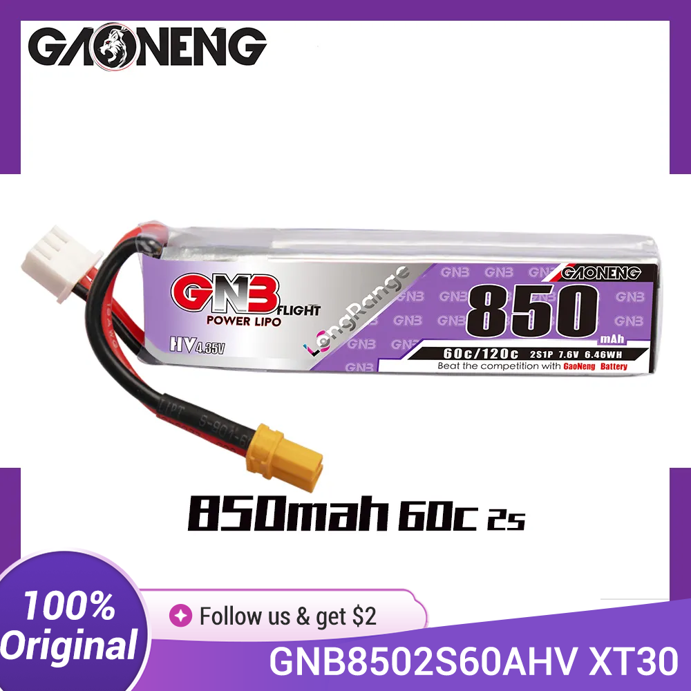 Drone Kit Racing - GAONENG GNB LiPo Battery 850mAh 2S
