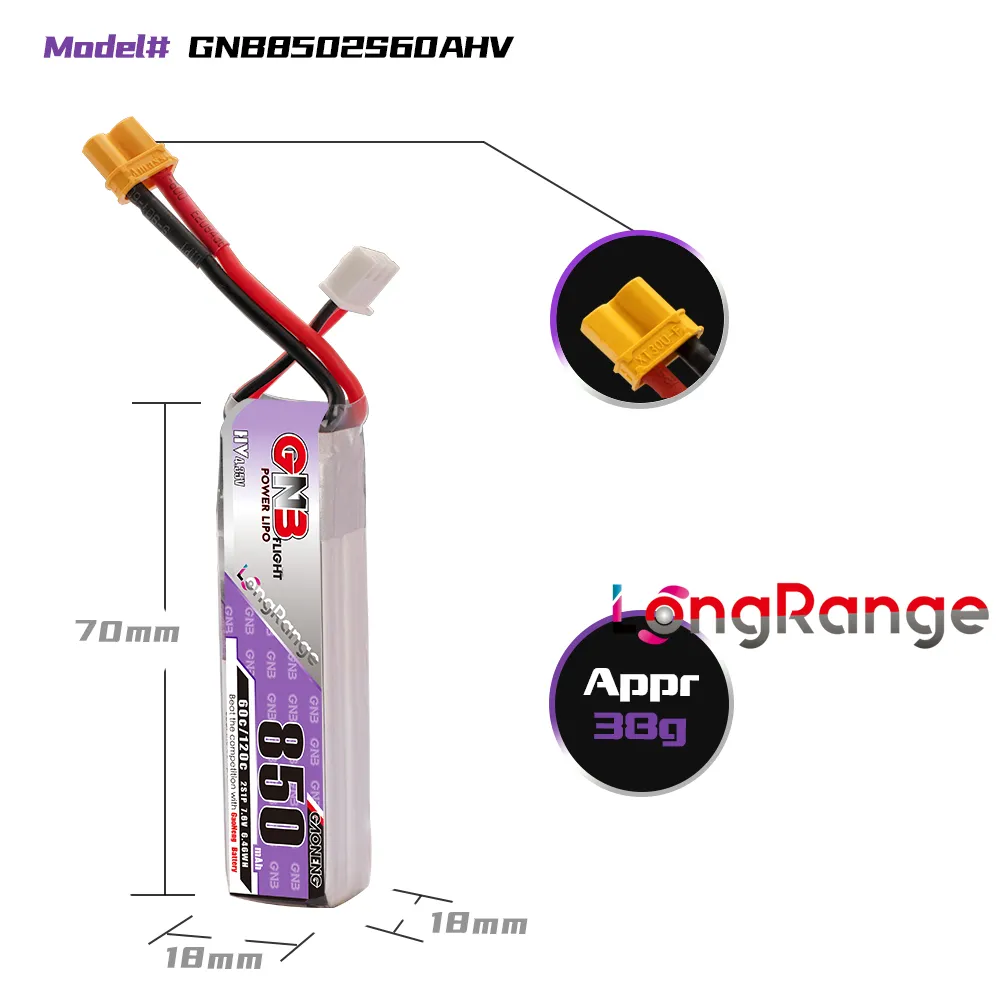 GAONENG GNB LiPo Battery 850mA - Drone Kit Racing review and price
